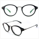 0913a-01 원형 아세테이트 빈티지 뿔테안경 : 그린아이안경