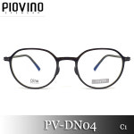 피오비노안경 디노 PIOVINO PV-DN04 (50mm) C1 가벼운 다각형 울템 블랙 : LUXEYEWEAR