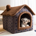 강아지 하우스 고양이 숨숨집 텐트 침대 동굴집 세모지붕하우스 회색 중형 : 퍼플펫