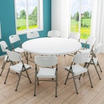 접이식 원탁 테이블 가정용 간편 야외 캠핑 휴대용 원형 식탁 4인 6인 8인 : 꽃다운 일상