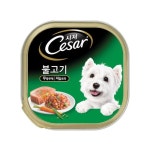 시저캔 100g 새끼 강아지 성견 임신 수유 노견 간식 주식 습식 밥 먹이 기호성 사료 : 러브펫츠