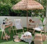 감성 대나무 바스켓 캠핑 용품 빈티지 라탄 피크닉 바구니 수납 정리 볼가 해초 소쿠리 : 플로르테이블