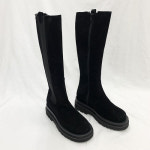 [하이퀄리티] 소가죽 리얼 세무 스웨이드 워커 통굽 첼시 롱부츠 5cm : 라이크에스