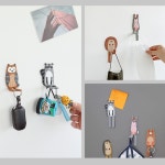 차키걸이 자석 캐릭터 부착 현관문 냉장고 마스크 열쇠 소품 고리 걸이 8종류 : 벌교마켓