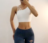 폴웨어 쓰리라인 브라탑 폴댄스복 상의 요가탑 필라테스 줌바 홈트 : 한스빌리
