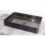 스테인레스 블랙 직사각 탑볼 세면대 세면기 : 이한바스