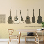 Sy193 (통기타 일렉기타 엠프 실용음악 음악학원 빈티지 악기 포인트벽지 뮤럴벽지) : 림피드벽지