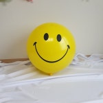 대형 스마일 빅풍선 60cm 이벤트 웃는 얼굴 노란 큰풍선 : 풍선하다