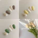 (빠른출고/4color) 봄날의대리석 수제네일팁 10pcs : Yurri유리네일팁