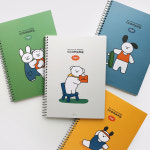 핑크풋 꼬망연습장 랜덤 신학기 무선 공책 필기 대학생 정리 스프링 공부 라인 오답 스터디 줄 공책 무선 수학 : 핑크풋