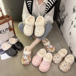 겨울크록스 여성슬리퍼 외출슬리퍼 사무실용 털크록스 : 대박산업