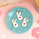 하트 토끼 에폭시 팬던트 열쇠 키링 부자재 만들기 재료 A1315 : 오로라데코덴