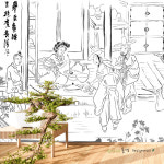 신윤복 동양화 벽지 주사거배 풍속화 그림 벽지  뮤럴 포인트 전통민화 200429-C : 풍경디자인월