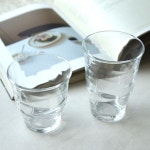 아델리아 웨이브 유리컵 4P세트 2size : 해피아우어