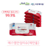 에스엠안심티슈 에탄올83% 유해세균 손&피부 살균 손소독티슈 60매 의진메디칼 : 의진메디칼