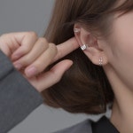 기본 베이직 레이어드 이어커프 귀찌 실버 925 귀걸이 E107  : 에르모사제이x제이미