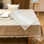 [다도 다용도 매트] 예향원 순면 장식 레이스 티 테이블 러너 E-9301 : 예향원