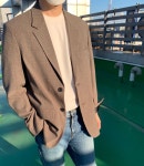 태가나네 s/s 루즈핏 딥 체크자켓 커플자켓 블레이저 가다마이 오버핏 하객룩 오피스룩 : 태가나네