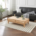 고급 참죽 원목 탁자 수납 노트북 다리 쇼파 좌탁 데스크 높은 쇼파 좌식 우드 나무 목재 프레임 2칸 서랍 거실 소파 테이블 1200 : 위드 오브젝트