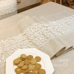 [다도 다용도 매트] 예향원 순면 장식 레이스 티 테이블 러너 E-9301 : 예향원