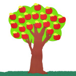 펠트 사과나무 대 74x95cm 교실 환경 구성 꾸미기 소품 : 만들기닷컴