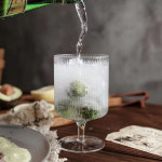 벨르디자인 일자 유리컵 홈카페 유리잔 아이스커피 샤베트 플리츠 예쁜 물잔 305ml, 1개 : 키친초이스