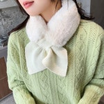 쁘띠밍크목도리 22종 니트 숏 미니 스카프 양털 퍼 목돌이 머플러 : 파랑가게