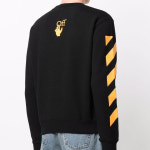 OFF-WHITE 루오지 오프화이트 카라브 사선 스트라이프 맨투맨 블랙 OMBA025F21FLE009 1084 : 루오지 luoji