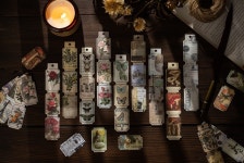 꽃갈피 태그 라벨 스티커 8종 40p / 다꾸 용품 책갈피 다이어리 꾸미기 : 아샤몰링