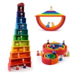 발도르프교구 무지개 레인보우 블럭 4종세트 아기원목장난감 나무교구 트레이 특별행사 : 원토이즈마켓