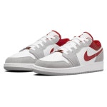[225~250사이즈] NIKE GS AIR JORDAN 1 LOW SE WHITE GREY RED 조던원 로우 화이트그레이 레드 : 푸쿠샵