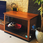 강아지 울타리 애견 운동장 침대밑 고양이 호텔장 방묘창 목재 애완견 실내 시바 테디 중형 : 춘식이마켓