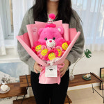 당일출고 케어베어 생일 스마일꽃 인형꽃다발 졸업식 꽃다발 : 설이샵-