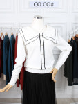 코코샵 리본세라 스티치카라 니트티셔츠 BA315P291 : 세이브존 화정 코코샵