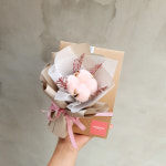 빼빼로데이 수능 합격 미니 꽃다발 드라이플라워 선물 목화 핑크 수국 프리저브드 미스티블루 : 에버블룸