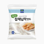 면사랑 잡채 납작 만두튀김 1.2kg 6개 얇은피 당면 야끼만두 : THE 식구