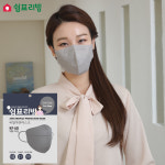 쉼표리빙 국내생산 새부리형 웰가드 KFAD 비말차단 마스크 50매 그레이 : 쉼표리빙 스토어