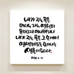 아크릴 순수캘리 말씀액자 SA0069 요한복음 4장 14절 : 길북닷컴