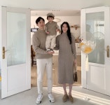 커플 시밀러룩 패밀리룩 진베이지 꽈배기 반목 니트 원피스 남성 반폴라니트 백일 돌촬영의상 : 드비앙스