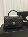 샤넬 코코핸들  스몰(현미듐)  블랙 캐비어 샴페인 골드 A92991내장칩 아웃스티치 : 유스타샵