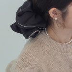 [made] 블링살롱 풍성한 엣지 실크 스크런치 빅사이즈 새틴 곱창머리끈 1color : BlingSalon