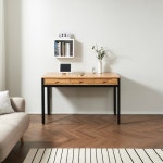 고급 멀바우 엘다 참죽 원목 인테리어 데스크 우드 테이블 사무실 공부방 1인용 원룸 자취방 서재 컴퓨터 PC 미니 와이드 나무 스틸 철제... 