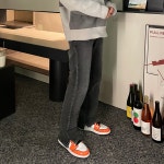 남자 흑청 세미와이드 언발 트임 데님 팬츠 4size : 더남디