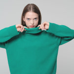 여성 캐시미어 풀오버 니트 핑크 그린 그레이 목 폴라 터틀넥 스웨터 : 스 타 일 리 뷰