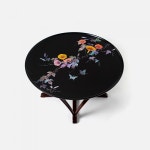 명품채색 나팔꽃 옻칠자개소반 50센티 (2021년 공예품대전은상작품) 찻상 : 박씨상방 스토어