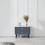 마블 패턴 우드 수납함 원룸 아이방 자취 침실 정리 좁은 집 공간 가로 틈새 나무 원목 목재 인조 대리석 무늬 낮은 협탁 미니 2단 서랍장 600... 