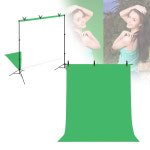 크로마키 그린 스크린 줌 화상회의 유튜브 방송 촬영 장비 양면 배경천 : 가성비 몰