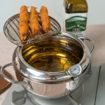 가정용 미니 스텐 온도계 인덕션 튀김냄비 2.2L : 제이엔샵