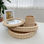 라탄트레이 diy키트 셀프 다용도 우드 바구니 원형 타원형 거울 원통 연필꽂이 : 더쓰임스튜디오