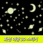 화성 야광 3D 스티커,그래픽스티커,포인트스티커,벽지스티커[P0000DHE] : 와줘서고마워